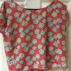 Girls/Youth Pink Blouse/Shirt Flower Pattern